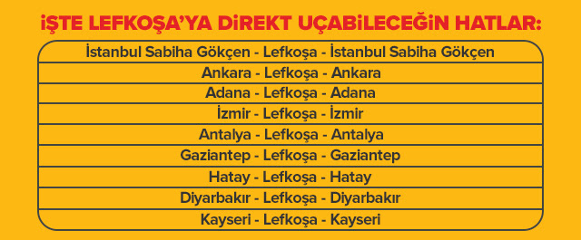 Kayseri - Lefkoşa seferleri başladı