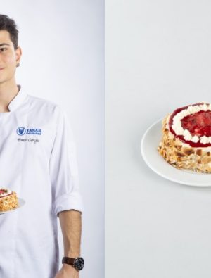 Gastronomi öğrencisinin tasarladığı yılbaşı pastası