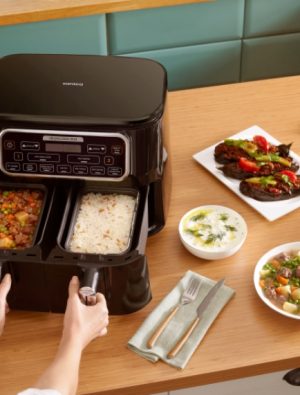 Karaca Air Pro Cook Duo AirFryer’den 8 kişilik ikili geniş hacmi